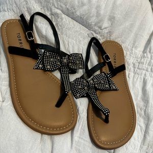Torrid sandals with beaded bows